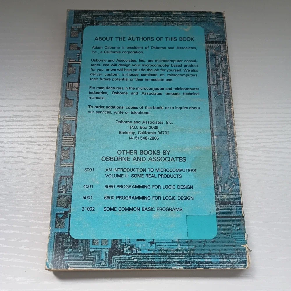 An Introduction To Microcomputers Volume 1; Adam Osborne; VINTAGE 1976